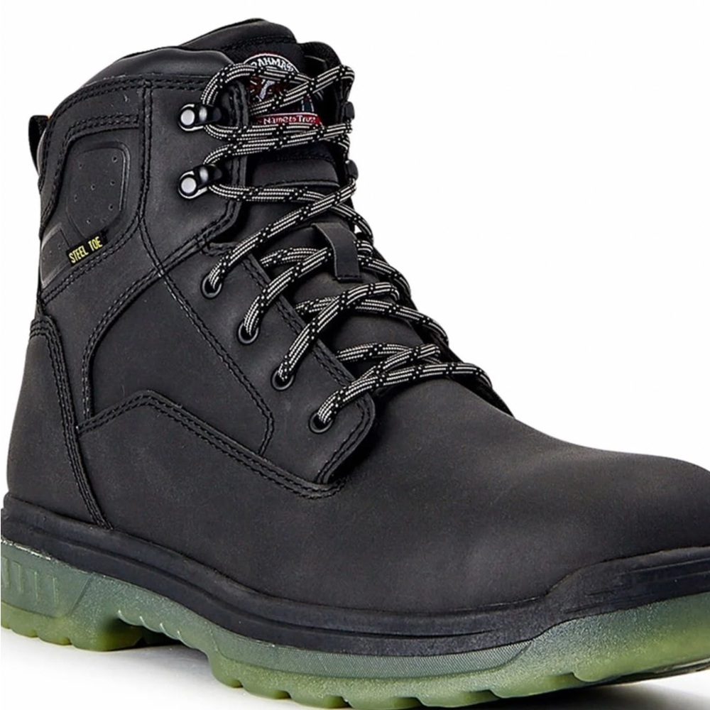 Mens Brahma Combustion Black Work Boots Sz 8 New